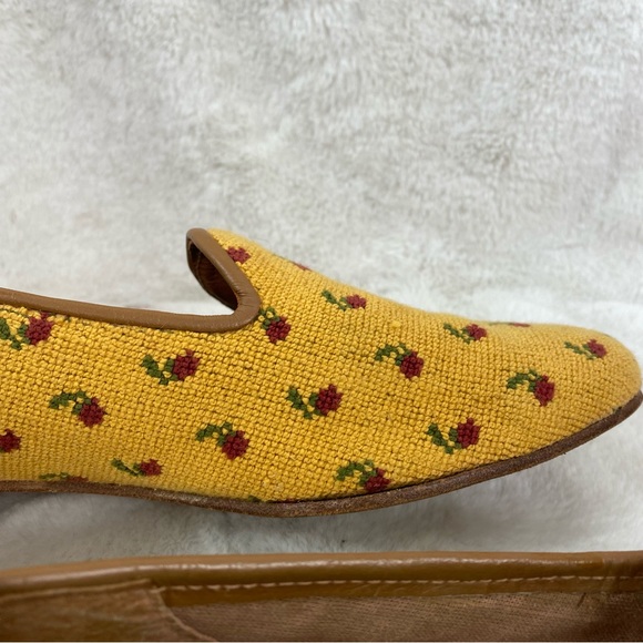Zalo Vintage Zalo Yellow & Red Rose Needlepoint Flats size 11 - Picture 7 of 16